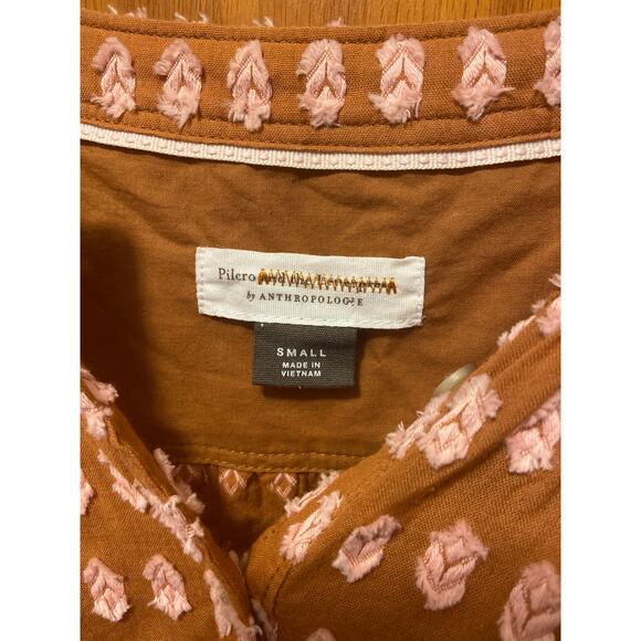 EUC Anthropologie Pilcro Tavi textured cotton top balloon sleeves sz: S - Picture 9 of 13